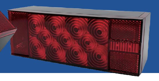 Eight inch red LED low-profile trailer light assembly