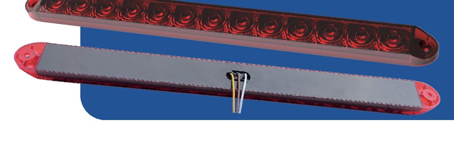 Seventeen inch thin red and amber LED trailer light bar